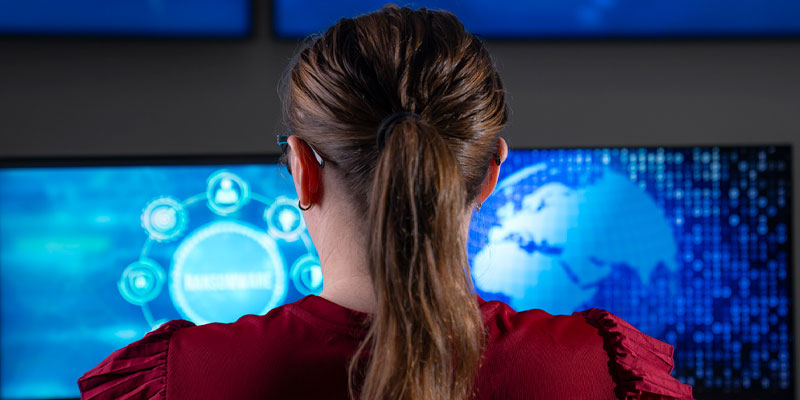 Cybersecurity advertisement image.