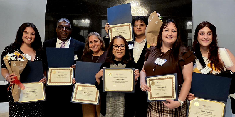 Group photo of San Jacinto College logistics scholarship recipients.