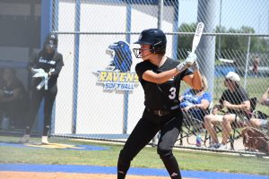 Ravens softball player batting